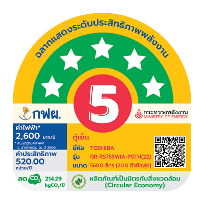 โตชิบา 20 คิว ตู้เย็น ไซด์ บาย ไซด์ รุ่น GR-RS755WIA-PGTH(22) (ระบบทำน้ำแข็งอัตโนมัติ)