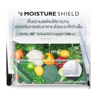 SHARP ตู้เย็น 2 ประตู รุ่น SJ-XP500TP-SL ขนาด 16.6 คิว