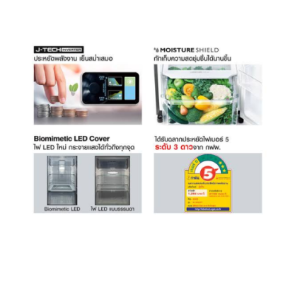 SHARP ตู้เย็น 2 ประตู Inverter MEGA Freezer ขนาด 7.9 คิว รุ่น SJ-XP230T-DK