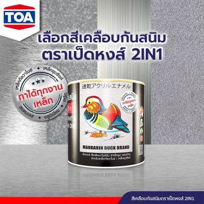 สีเคลือบกันสนิม 2IN1 เป็ดหงส์ #M212 สีขาวด้าน กล.(3.785ลิตร)