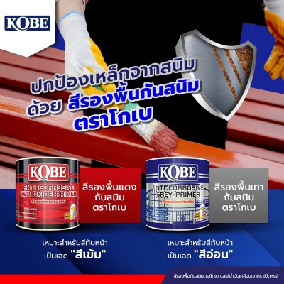 สีรองพื้นกันสนิม KOBE สีเทา #K102 ถัง.(17.5ลิตร)