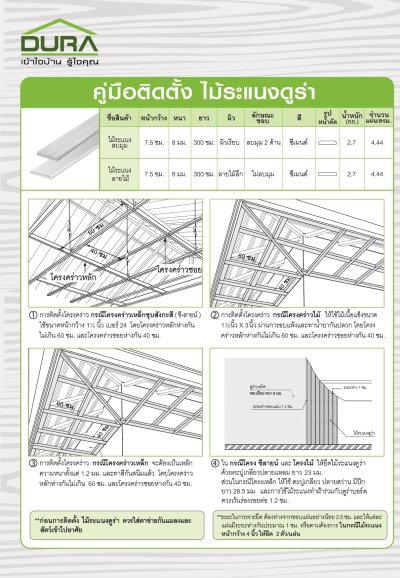 ไม้ระแนง ขอบตรง/ลายไม้ 2"x3ม.สีซีเมนต์