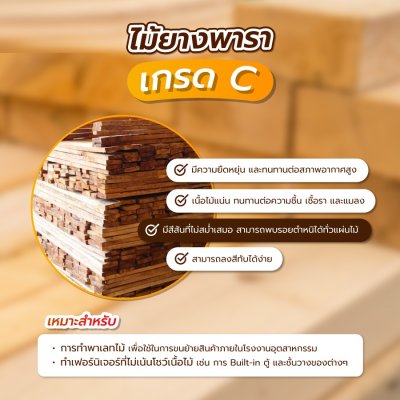 Nไม้ยางพาราอัดประสาน 12มม. เกรด CC