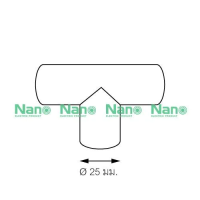 สามทาง(มิล) 25มม.สีดำ NANO NNT25MB
