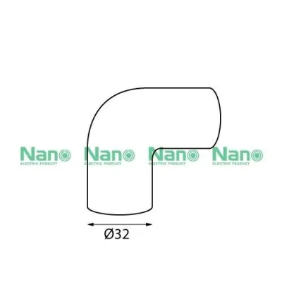 ข้องอ(มิล) 32มม.สีขาว NANO NNBC32