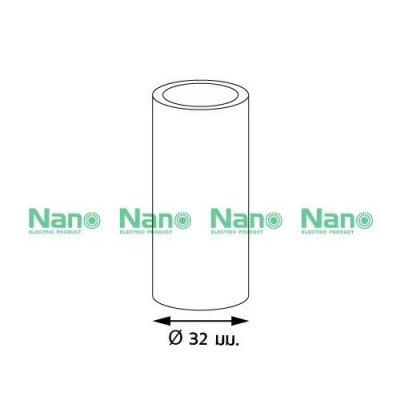 ข้อต่อตรง(มิล) 32มม.สีขาว NANO NNCU32