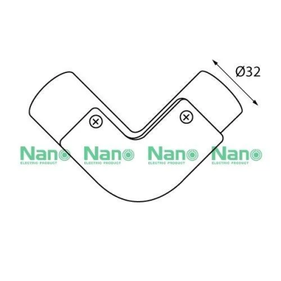 ข้องอแบบมีฝา(มิล) 32มม.สีขาว NANO NNIE32