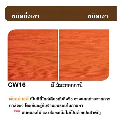 สีย้อมไม้เงา CAPTAIN WOODSTAIN #CW16N สีไม้มะฮอกกานี 1/4กล.(0.946ลิตร)