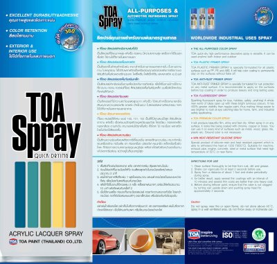 สีสเปรย์ TOA 051 สีทนความร้อนดำด้าน