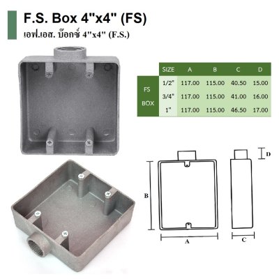 F.S. BOX 4"x4" 1" FS