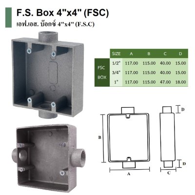 F.S. BOX 4"x4" 1" FSC