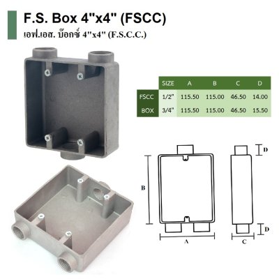 F.S. BOX 4"x4" 3/4" FSCC