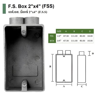 F.S. BOX 2"x4" 1/2" FSS