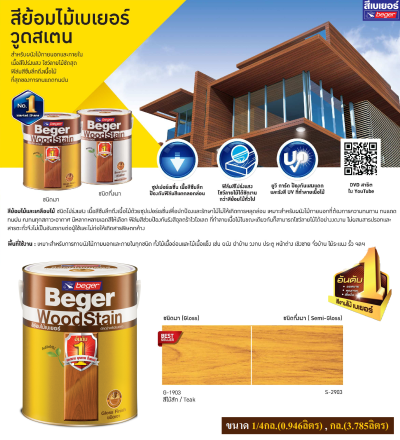 สีย้อมไม้กัปตันวู๊ดสเตน G1903 สีไม้สักอ่อน 1/4กล.(0.946ลิตร)