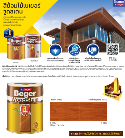 สีย้อมไม้กัปตันวู๊ดสเตน G1906 สีไม้มะค่า 1/4กล.(0.946ลิตร)