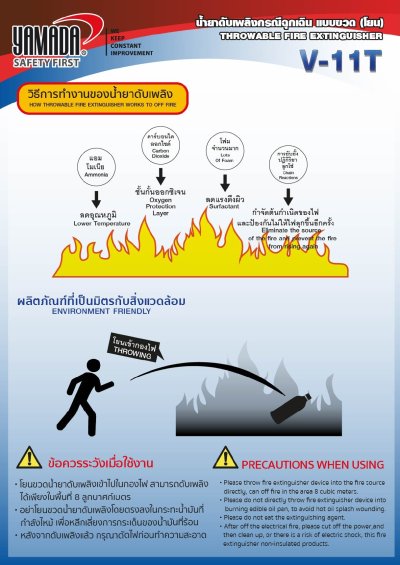 น้ำยาดับเพลิงกรณีฉุกเฉิน แบบขวด(โยน) V-11T