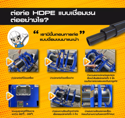 ต่อตรงลด HDPE 50x40มม. แบบเชื่อม