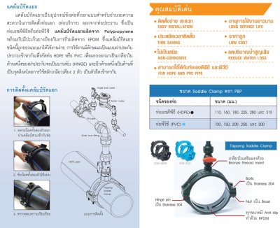 แคล้มรัดแยก (ก.ใน 2 ด้าน) PE 40มม.x1" PN10 COMPRESSION