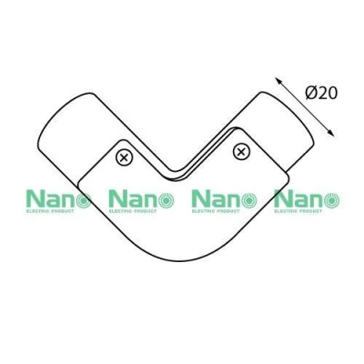 ข้องอแบบมีฝา(มิล) 20มม.สีขาว NANO NNIE20