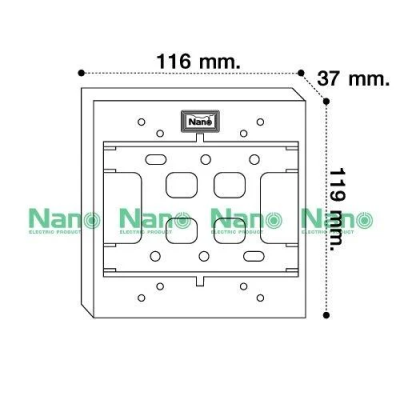 บล็อกลอยขอบเหลี่ยม PVC 4"x4" สีดำ NANO 404-1B