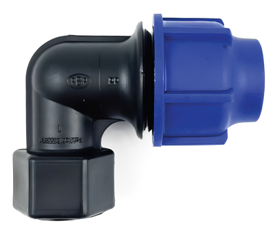 ข้องอ ก.ใน PE 40mmx1" PN10 COMPRESSION