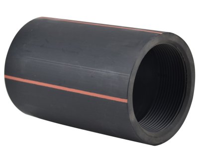 ข้อต่อตรง HDPE 90มม. (เกลียว) ดาดส้ม