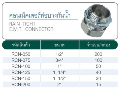 คอนเนคเตอร์ EMT 1.1/2"กันน้ำ