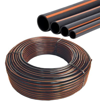 ท่อ HDPE 40มม.คาดส้ม PN6 (100ม.)