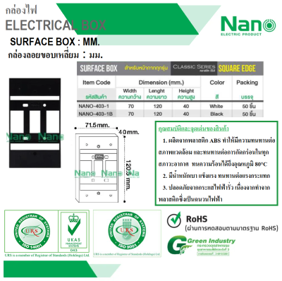 บล็อกลอยขอบเหลี่ยม PVC 2"x4" สีดำ NANO 403-1B