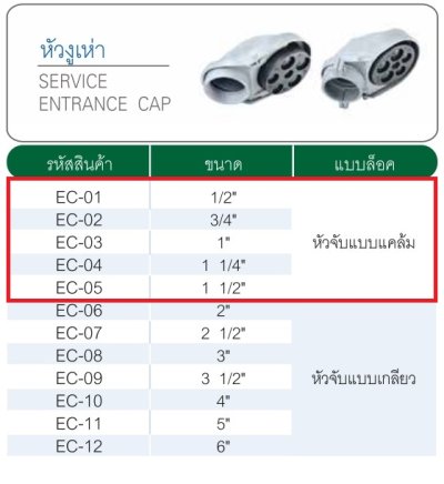 หัวงูเห่า 1.1/2" (หัวจับแบบแคล้มป์)