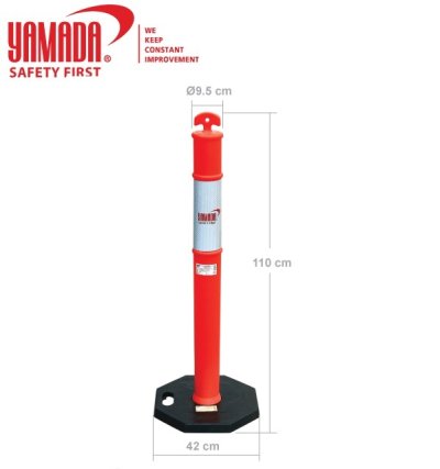 เสาจราจร ฐานยาง 110cm YAMADA