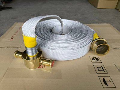 “ATLAS” MODEL : ATLAS สายส่งน้ำดับเพลิงชนิดใยสังเคราะห์ 2 ชั้น มาตรฐาน ul (สีขาว)