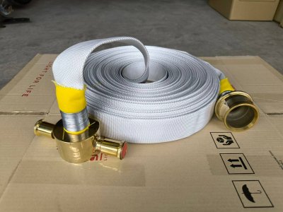 “ATLAS” MODEL : ATLAS สายส่งน้ำดับเพลิงชนิดใยสังเคราะห์ 2 ชั้น มาตรฐาน ul (สีขาว)