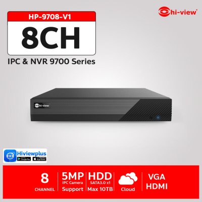 HP-9708-V1 NVR 4ช่อง Support 5MP HDD up to 10TB SATA*1