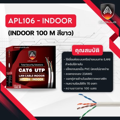 Apollo LAN CAT6 APL106-INDOOR สีขาว