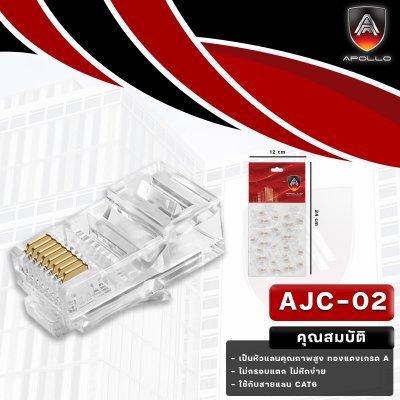 Apollo หัวแลน AJC-02 หัว RJ45 CAT6