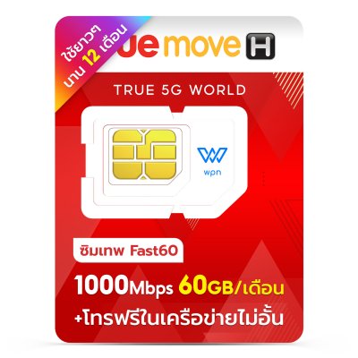 WPN Mobile True Fast 60GB ซิมทรูรายปี