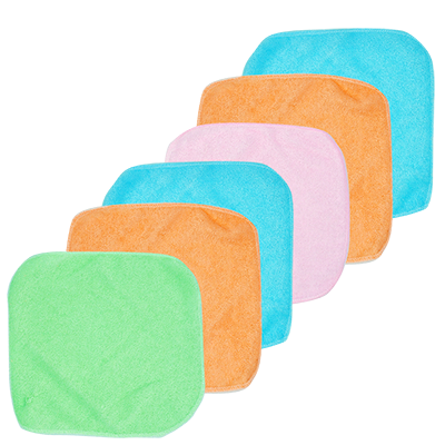 6 Pack Cotton Hand & Face Towels Plain Color