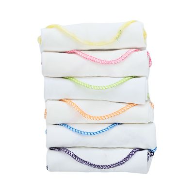 6 Pack Cotton Hand &  Face cloths White Plain Color With trim