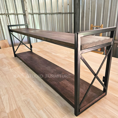 KADStudio ชั้นวางไม้โอ๊คลอฟท์ C1 ดำ X (K165)