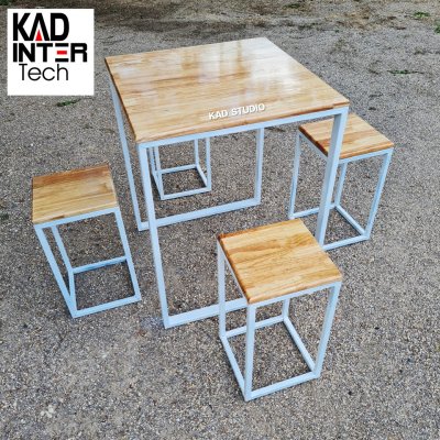 KADStudio เก้าอี้ลอฟท์ไม้แท้เหล็กกันสนิม (K175)