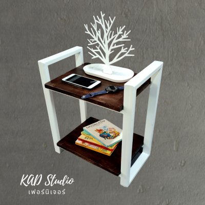 KADStudio โต๊ะข้างเตียงไม้แท้ 60x30x50 (K164)