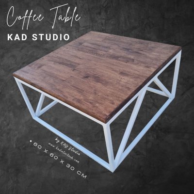 โต๊ะกลางโซฟา โต๊ะกาแฟ  Modern 60 x 60 x 30 ซม งานไม้แท้ เคลือบ PU