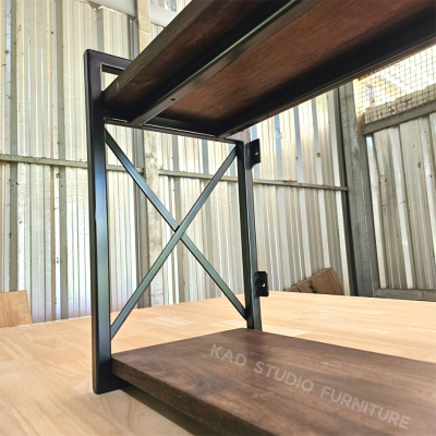 KADStudio ชั้นวางไม้โอ๊คลอฟท์ C1 ดำ X (K165)