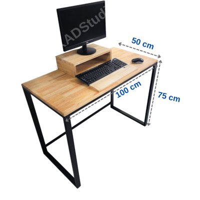 KADStudio โต๊ะคอมไม้แท้ใส 100 ซม. (K97)