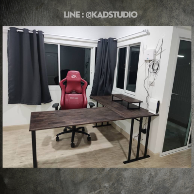 KADStudio L-Desk โต๊ะคอมพิวเตอร์ ตัวแอล L โต๊ะเข้ามุม งานไม้แท้ ขนาดยาว 2 ด้าน 180/150 ซม