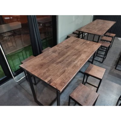 KADStudio ชุดโต๊ะเก้าอี้ไม้ลอฟท์ (K110)