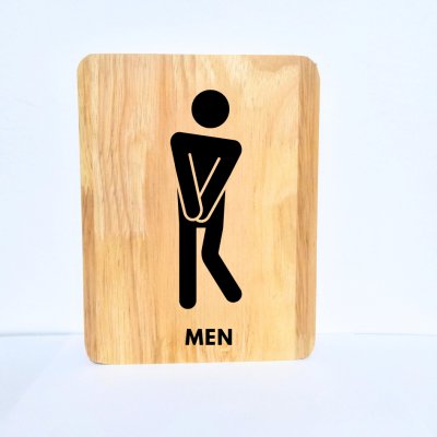 KADStudio ป้ายห้องน้ำไม้แท้มินิมอล (K80)