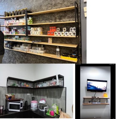 KADStudio ชั้นวางไม้แท้ 2 ชั้นลอฟท์ (K102)