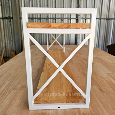 KADStudio ชั้นวางไม้ใสมินิมอล C2 ขาว X (K171)